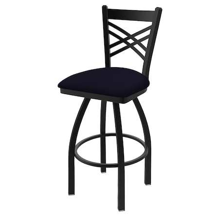 Holland Bar Stool Co 25" Swivel Counter Stool, Black Wrinkle, Canter Twilight Seat 82025BW002